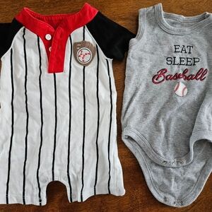 Baseball-Themed Baby Bundle onesies